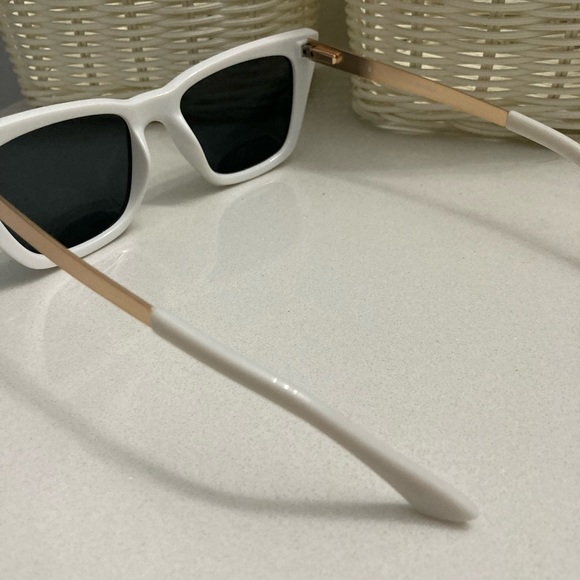 WearMe Pro (WMP) White and Gold Cat Eye Sunglasses - Picture 8 of 13